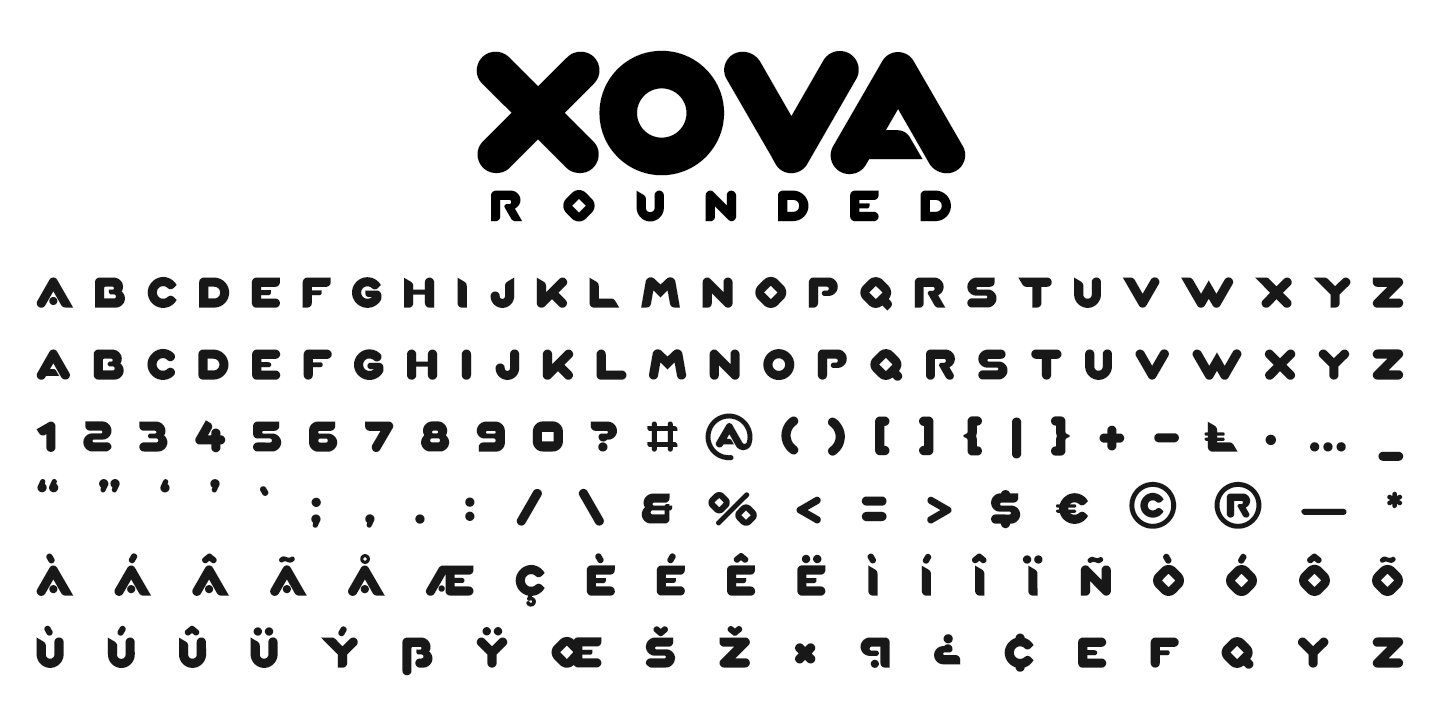 Przykład czcionki Xova Rounded Regular